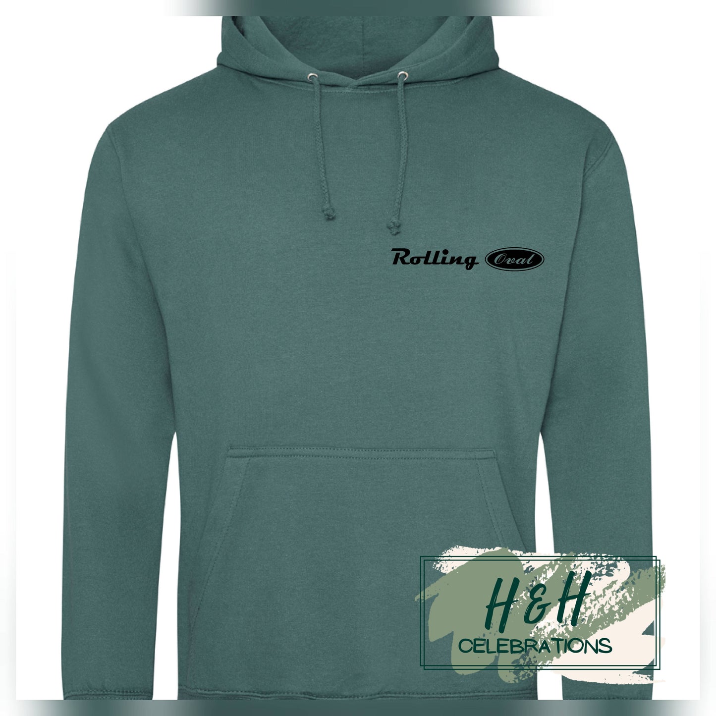 Rolling Oval Hoodie For Adults - Moss Green