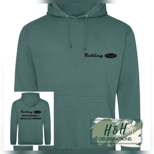 Rolling Oval Hoodie For Adults - Moss Green