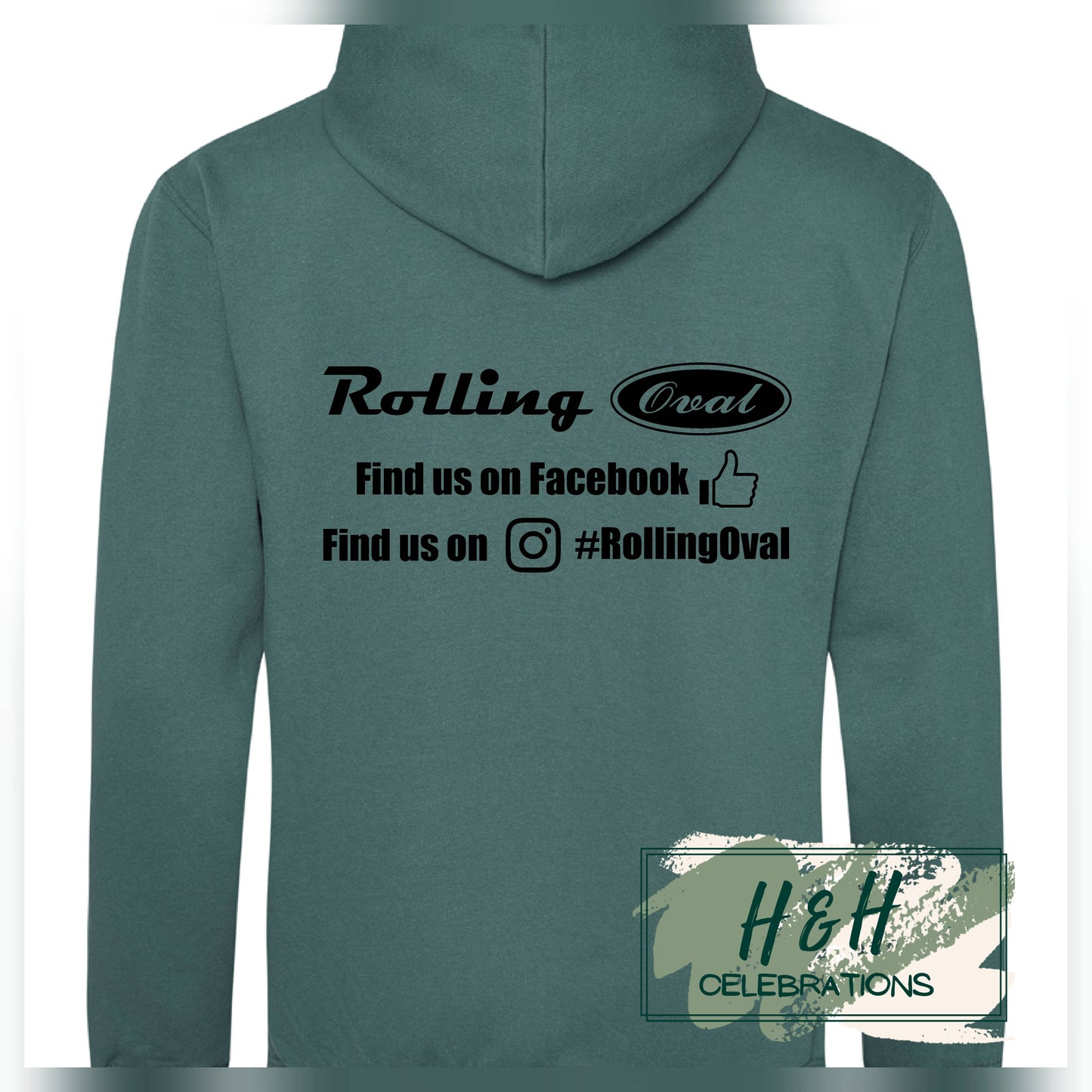 Rolling Oval Hoodie For Adults - Moss Green