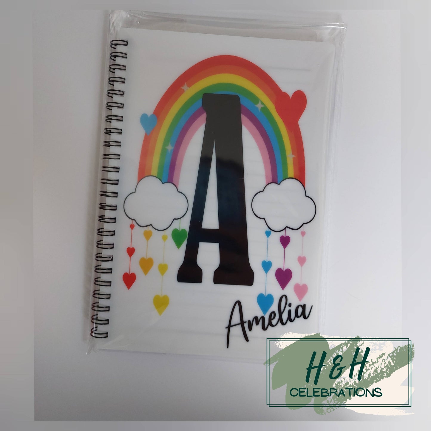 Rainbow Initial Personalised A5 Lined Notepad