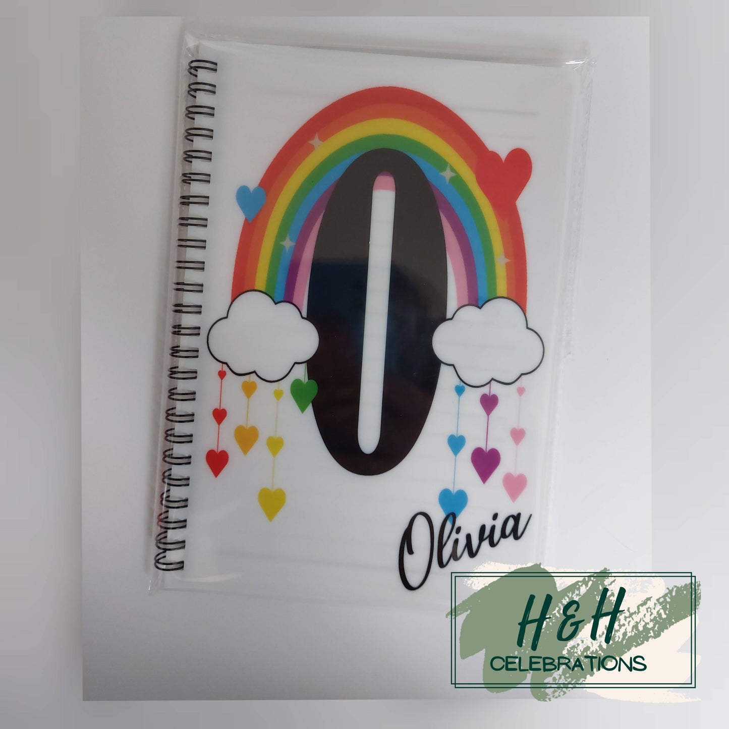 Rainbow Initial Personalised A5 Lined Notepad