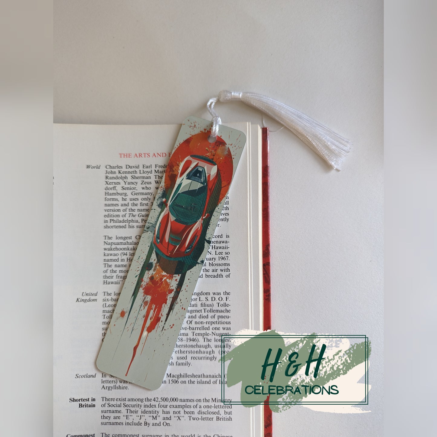 Red Fast Car Bookmark
