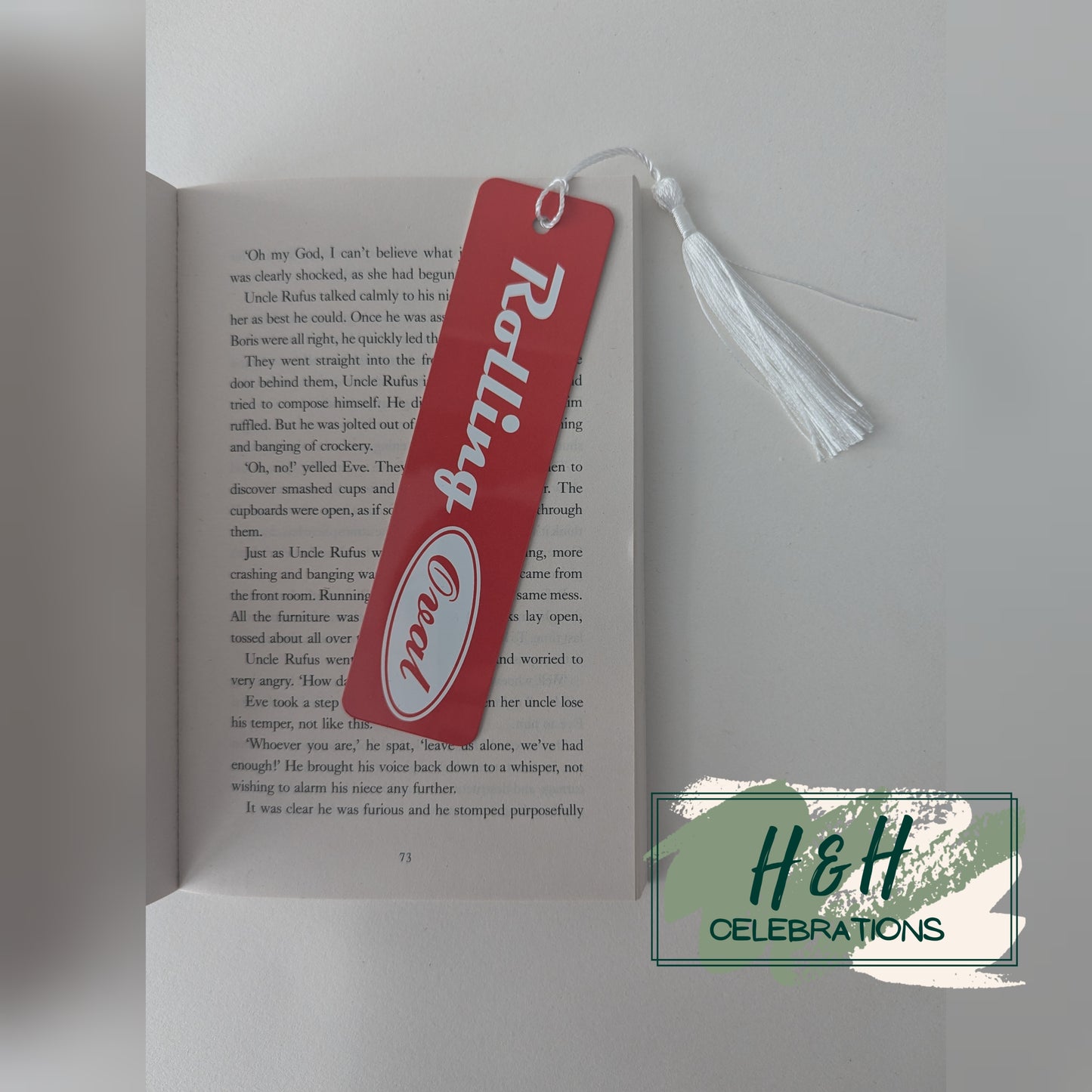 Rolling Oval Aluminium Bookmark