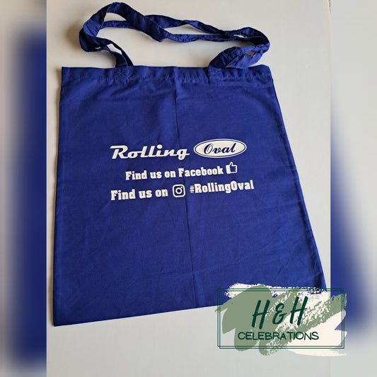 Rolling Oval Long Handle Cotton Tote Bag