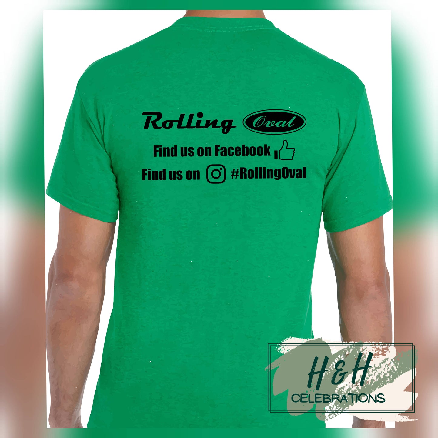 Rolling Oval T-Shirt For Adults - Antique Irish Green