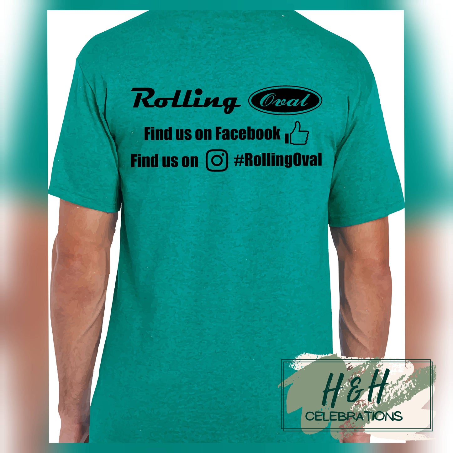 Rolling Oval T-Shirt For Adults - Antique Jade Dome