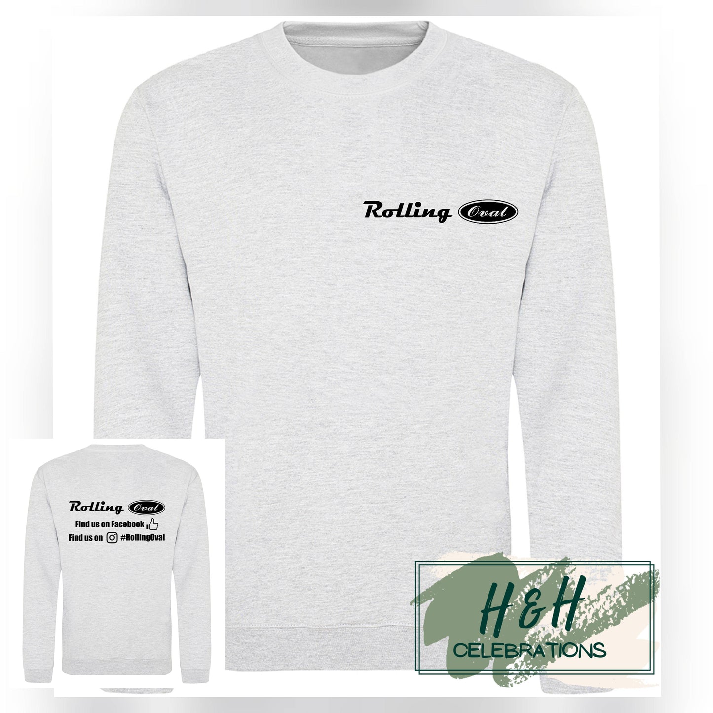 Rolling Oval Sweatshirt For Adults - Ash