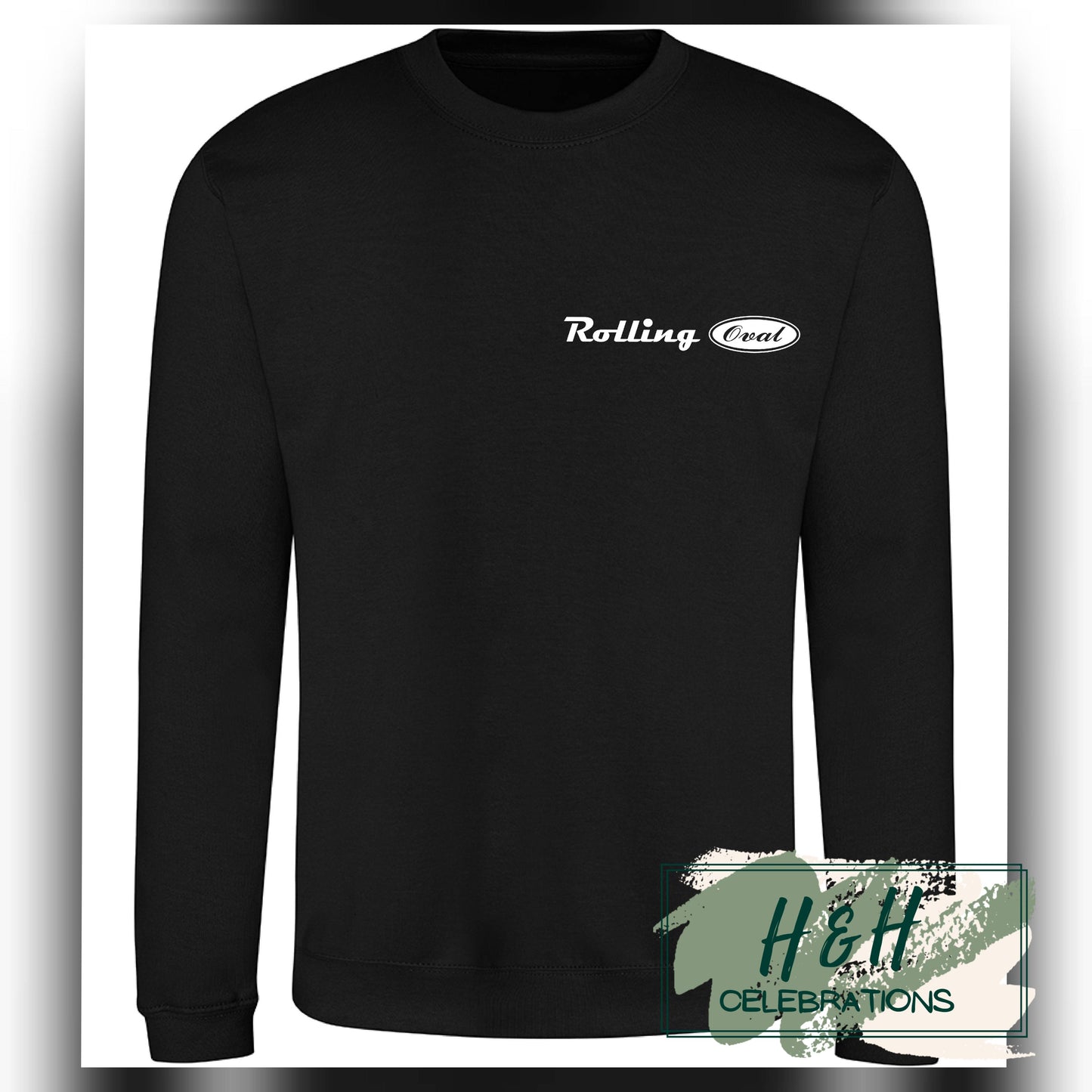 Rolling Oval Sweatshirt For Adults - Black