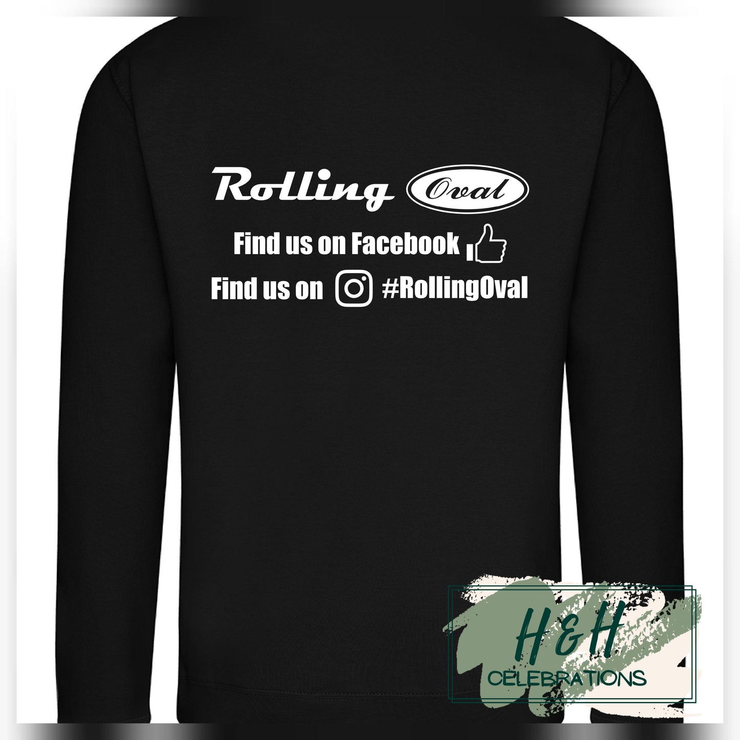 Rolling Oval Sweatshirt For Adults - Black