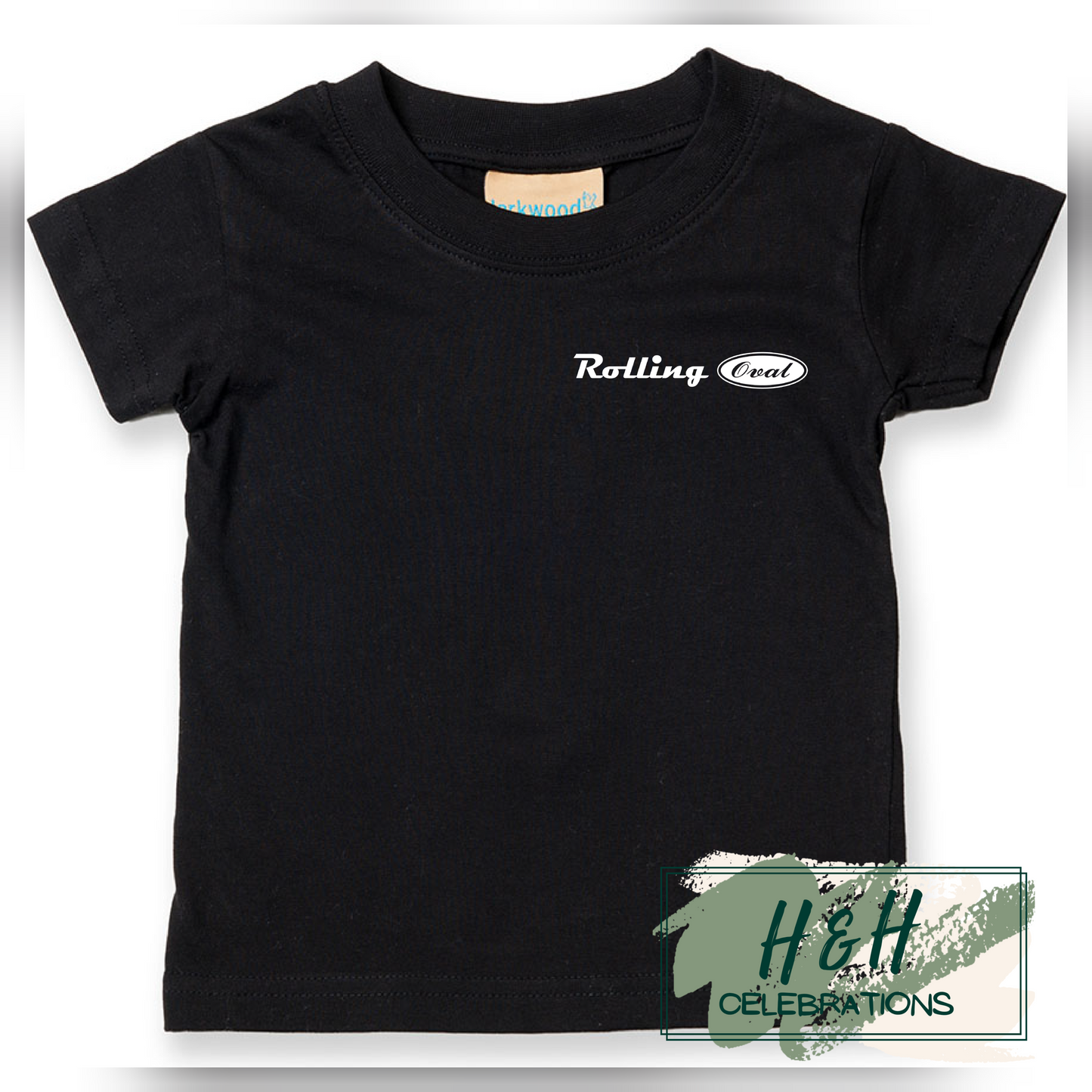 Rolling Oval T-Shirt For Babies - Black