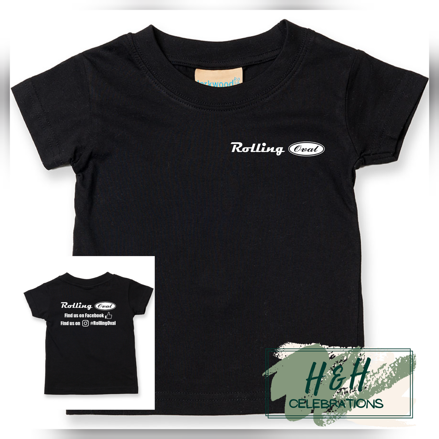 Rolling Oval T-Shirt For Babies - Black