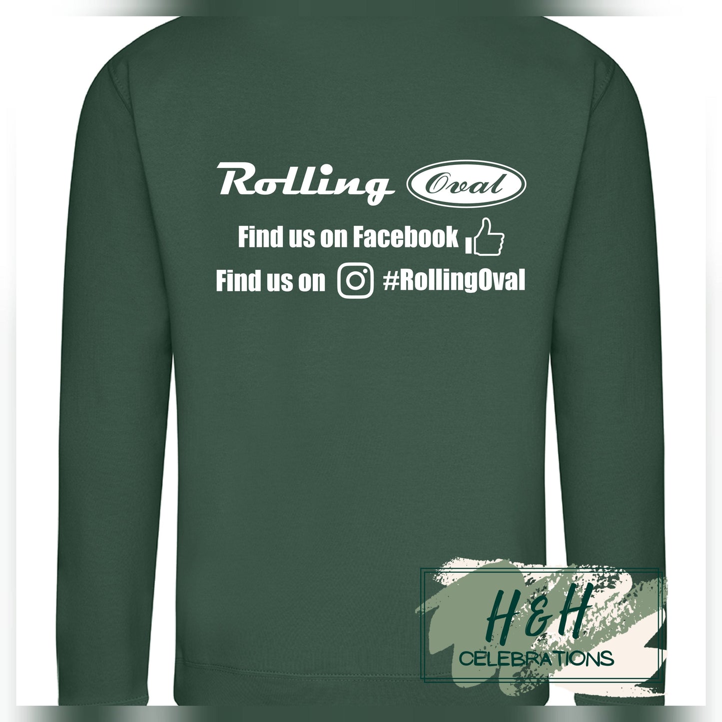 Rolling Oval Sweatshirt For Adults - Bottle Green