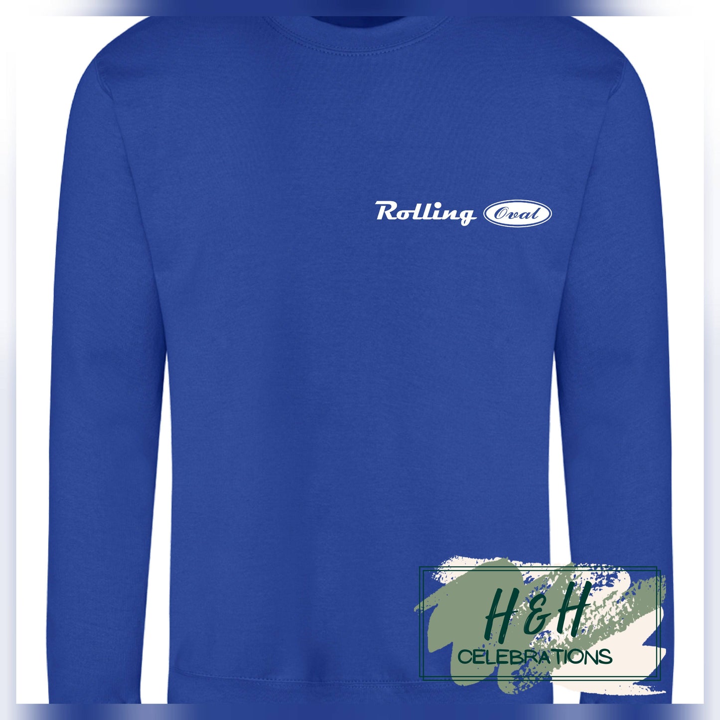 Rolling Oval Sweatshirt For Adults - Bright Royal