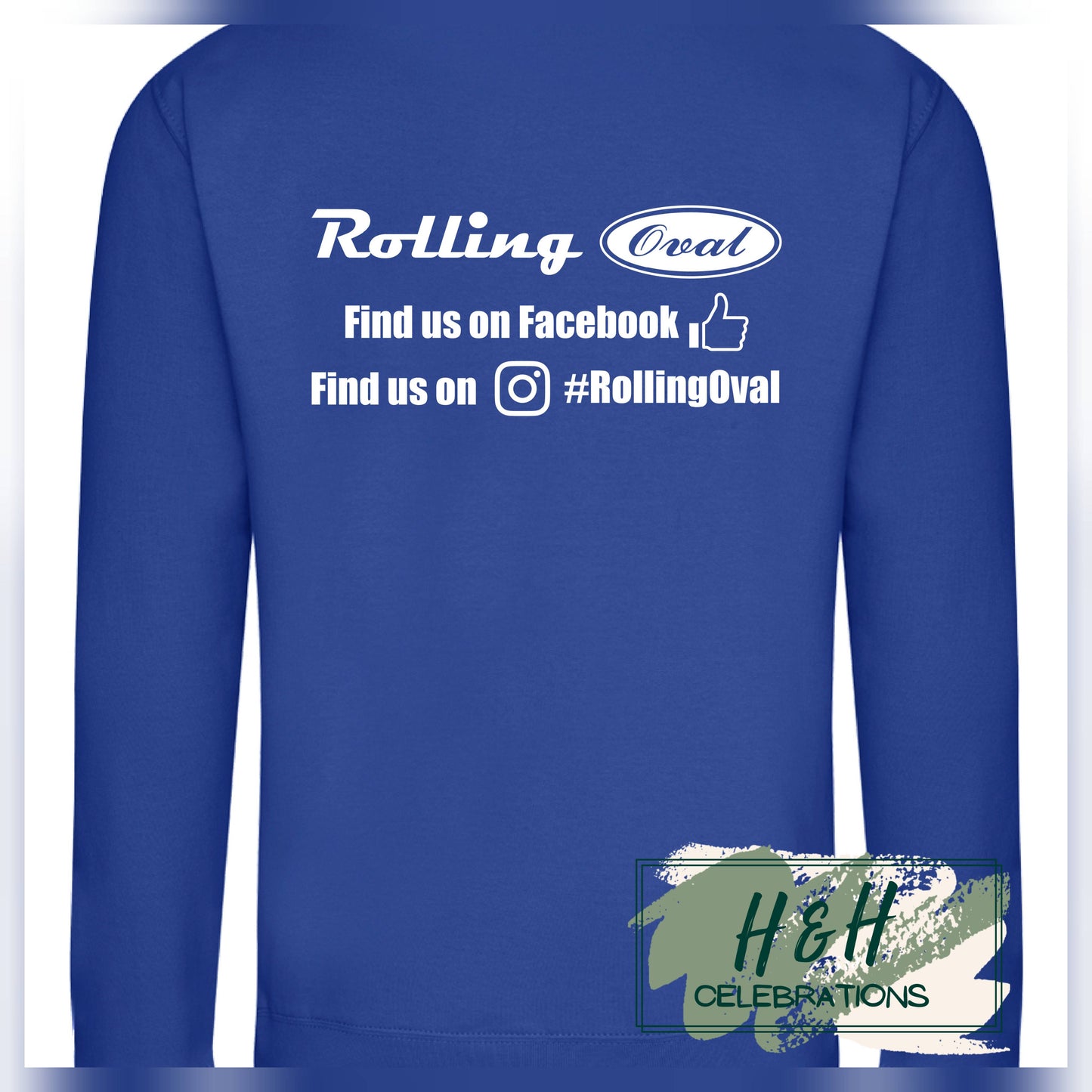 Rolling Oval Sweatshirt For Adults - Bright Royal