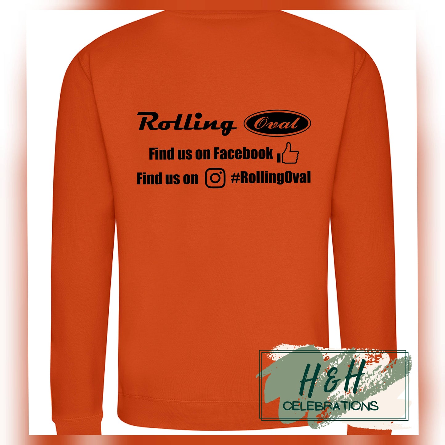 Rolling Oval Sweatshirt For Adults - Burnt Orange