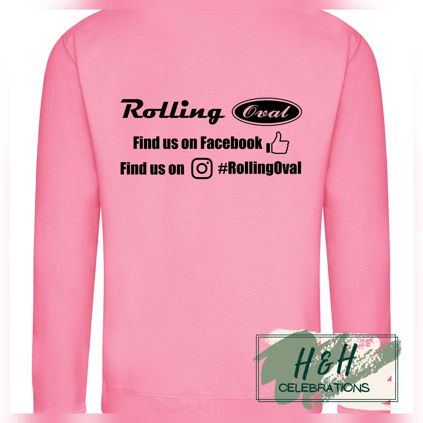 Rolling Oval Sweatshirt For Adults - Candyfloss Pink