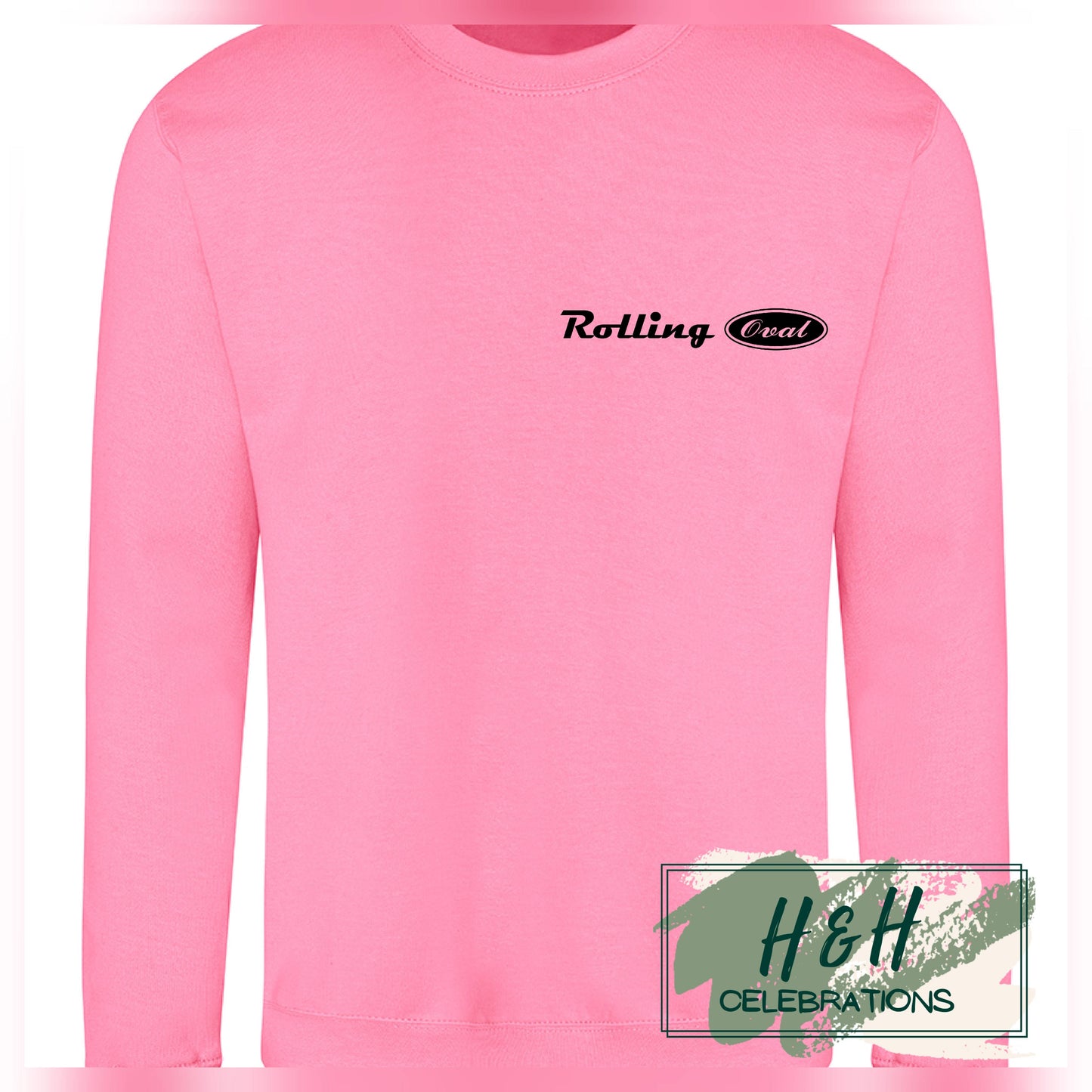 Rolling Oval Sweatshirt For Adults - Candyfloss Pink
