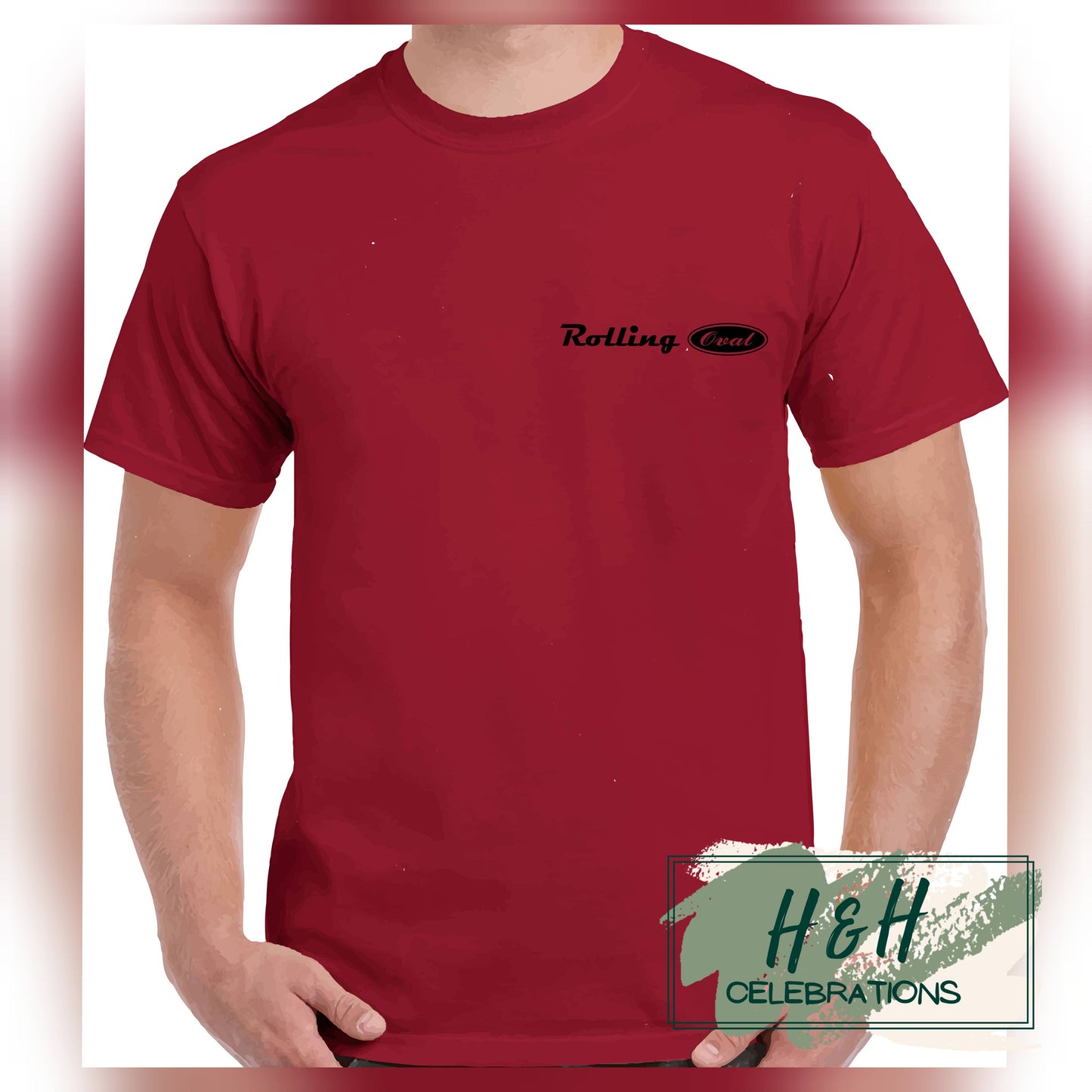 Rolling Oval T-Shirt For Kids - Cardinal Red
