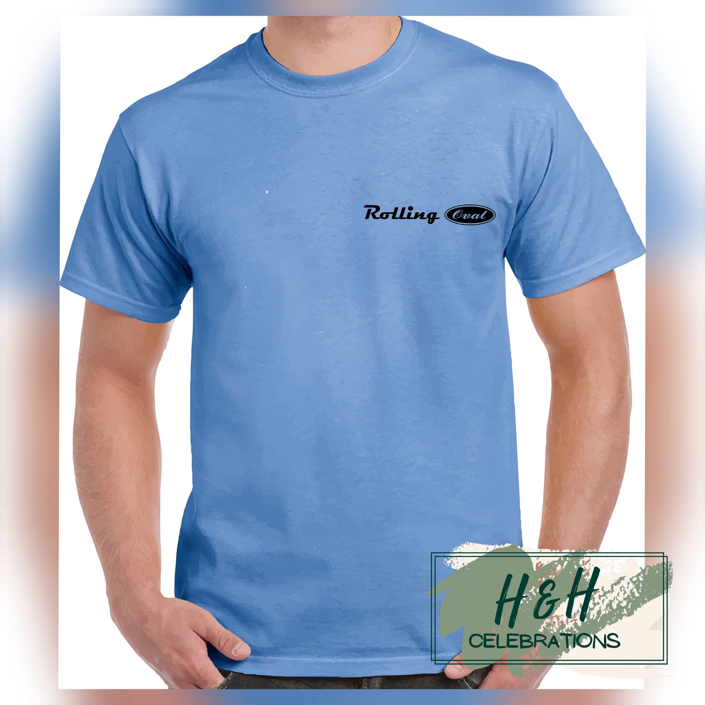 Rolling Oval T-Shirt For Kids - Carolina Blue