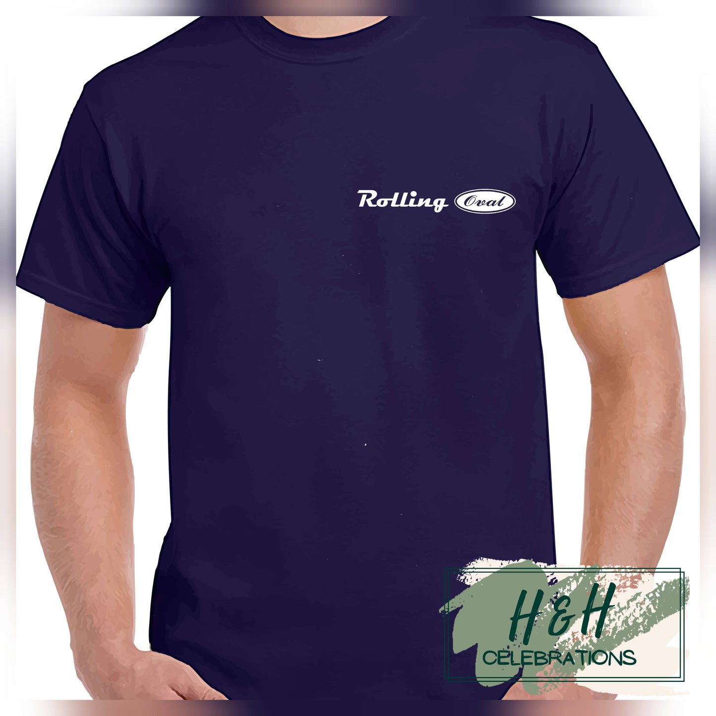 Rolling Oval T-Shirt For Adults - Cobalt