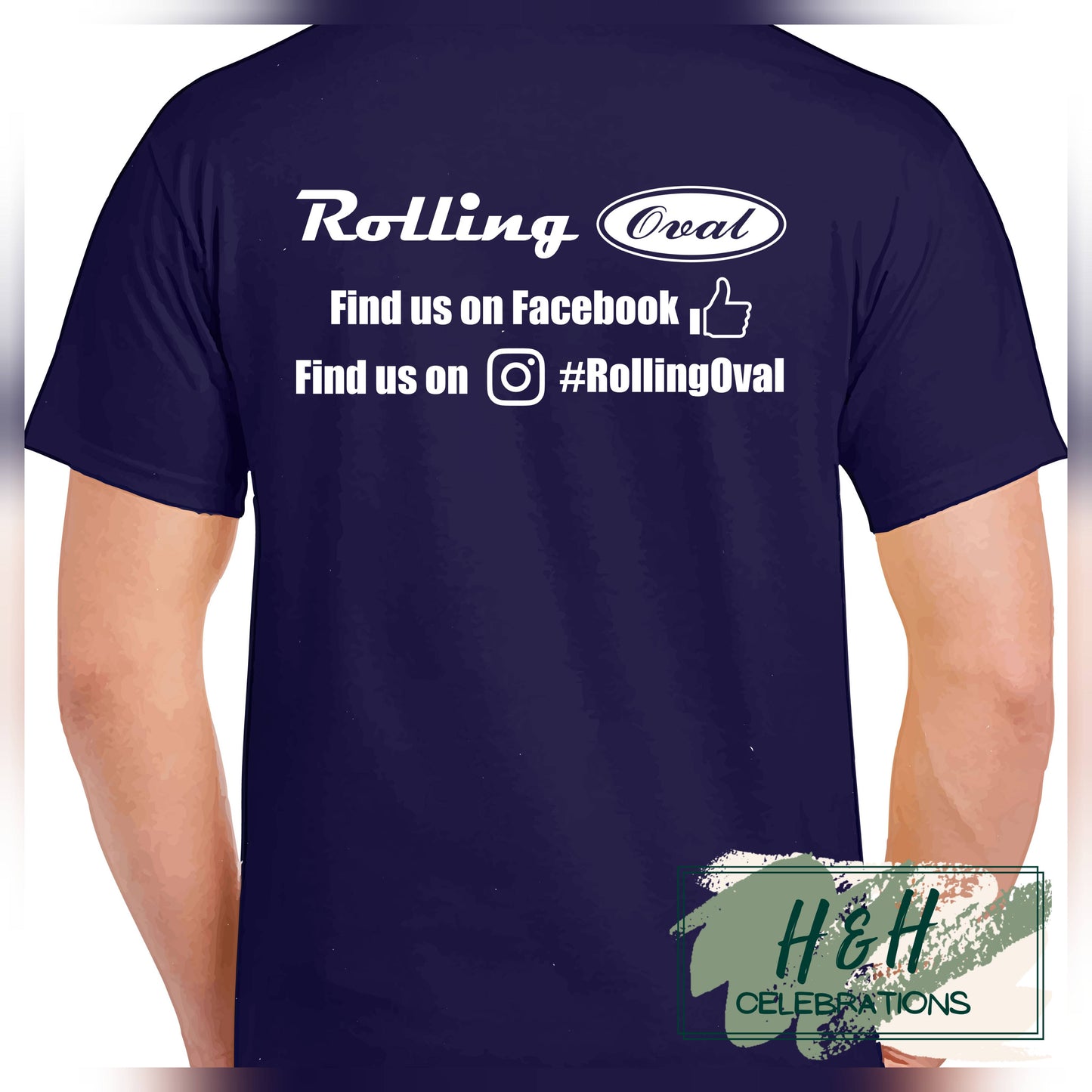 Rolling Oval T-Shirt For Adults - Cobalt