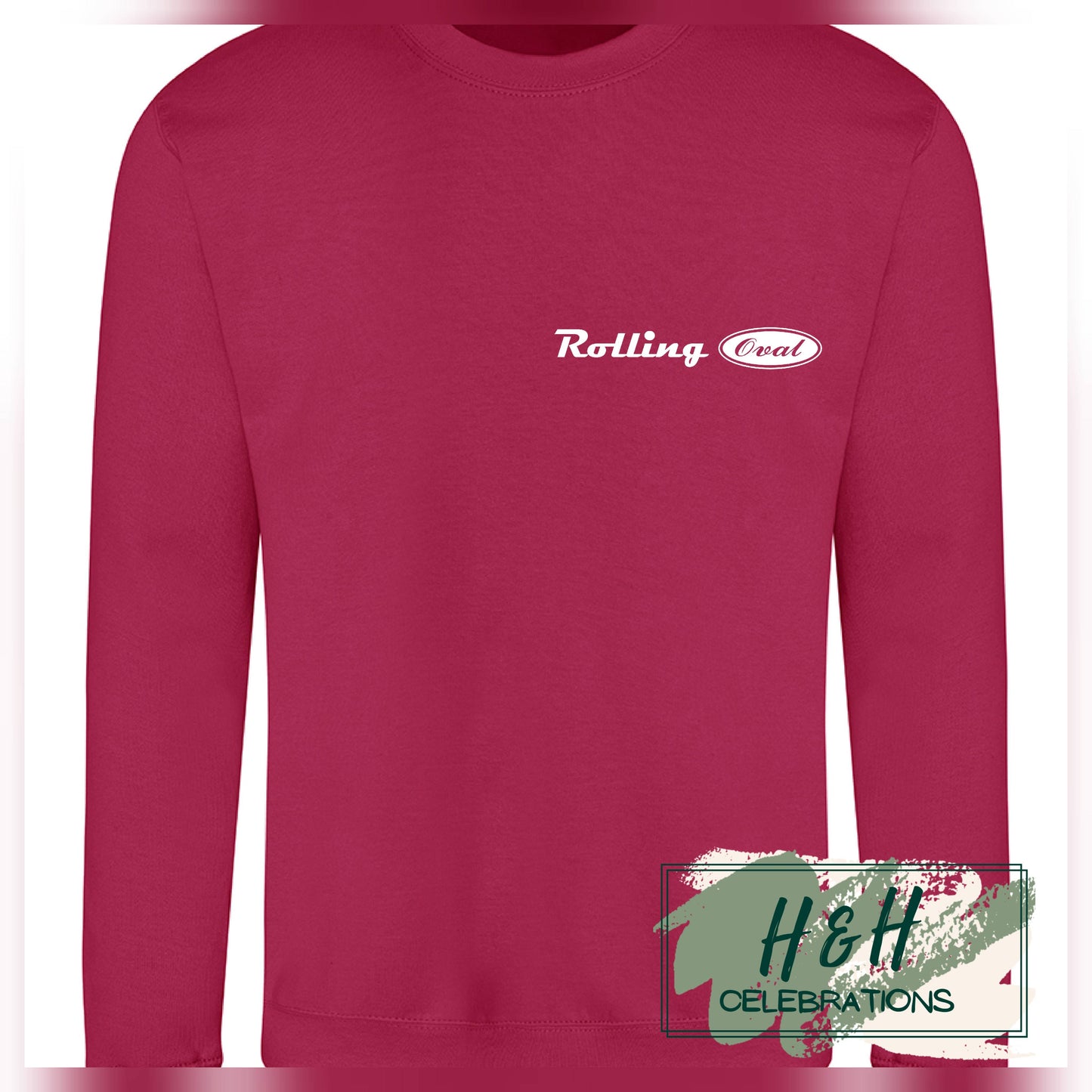 Rolling Oval Sweatshirt For Adults - Cranberry
