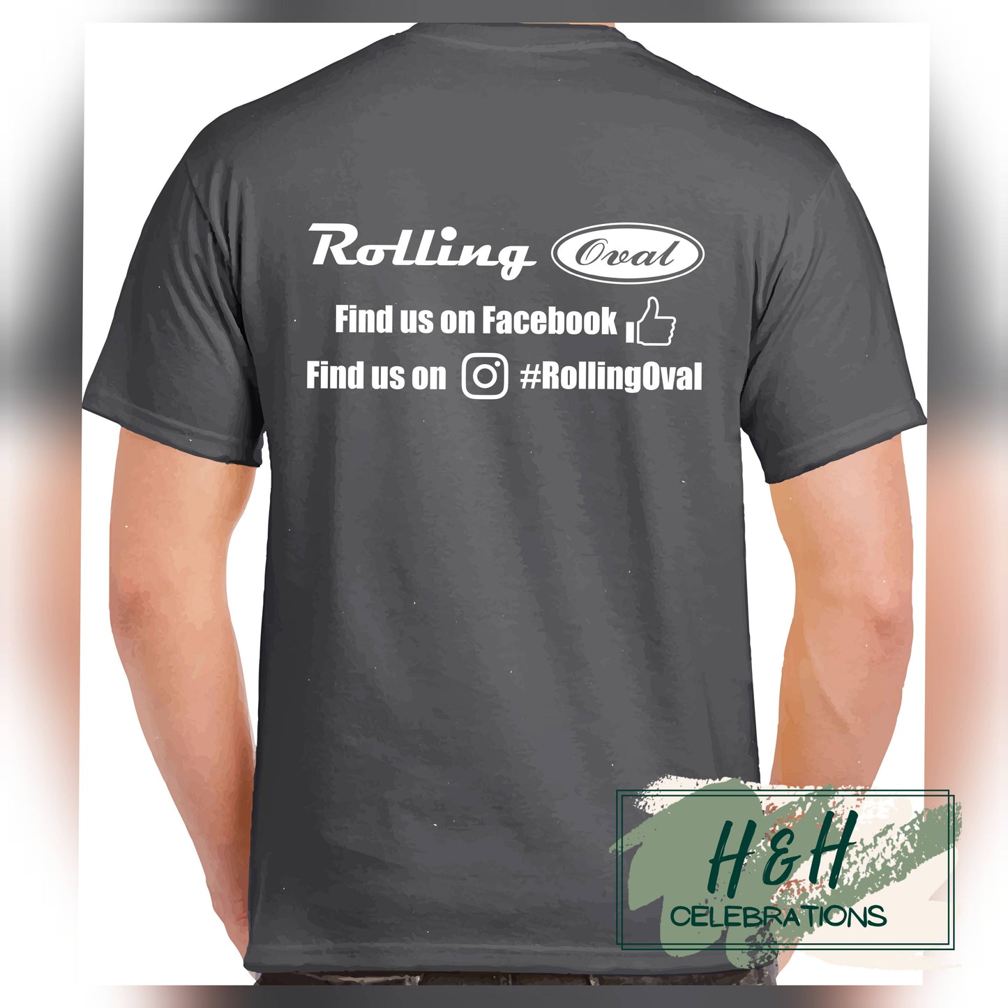 Rolling Oval T-Shirt For Adults - Dark Heather