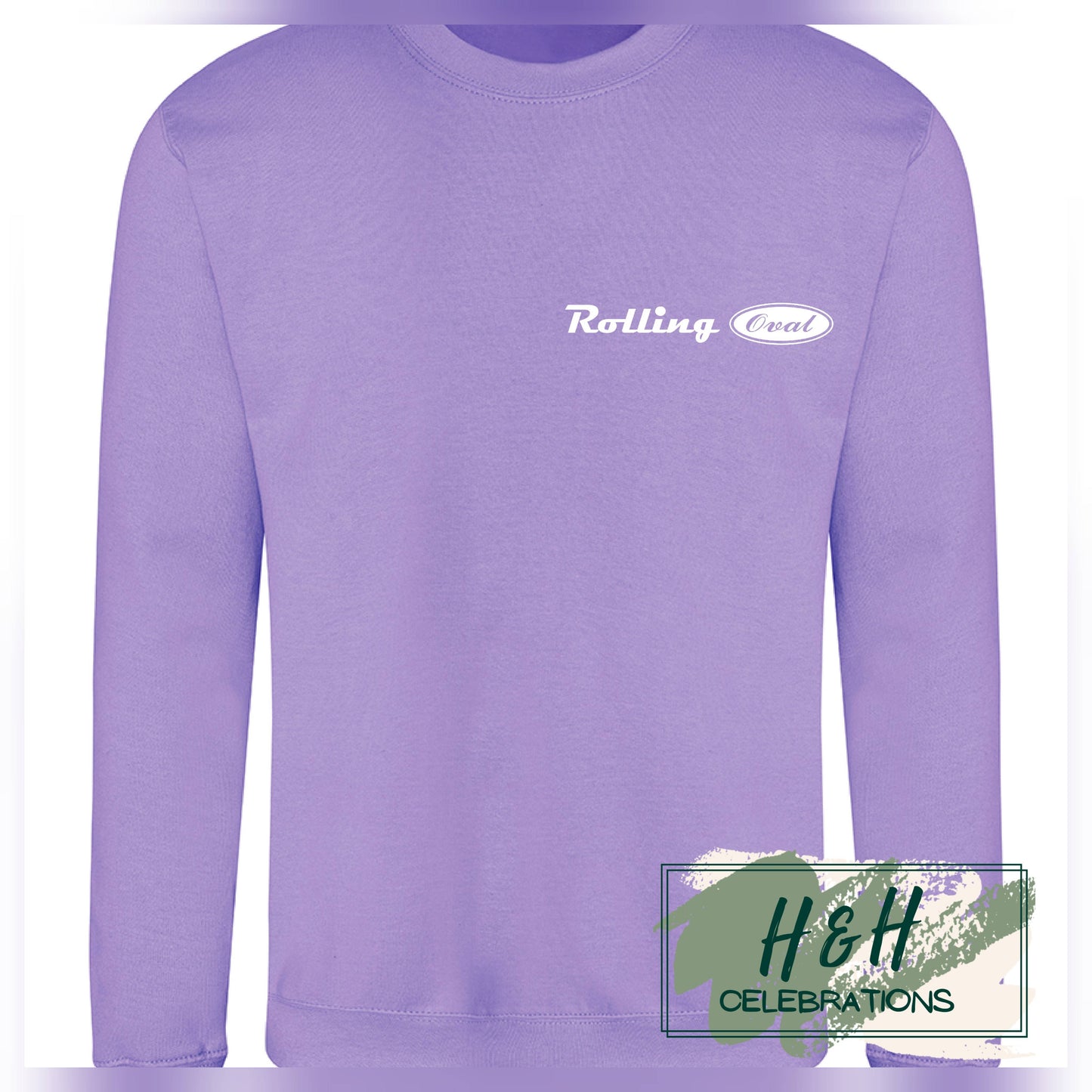 Rolling Oval Sweatshirt For Adults - Digital Lavender