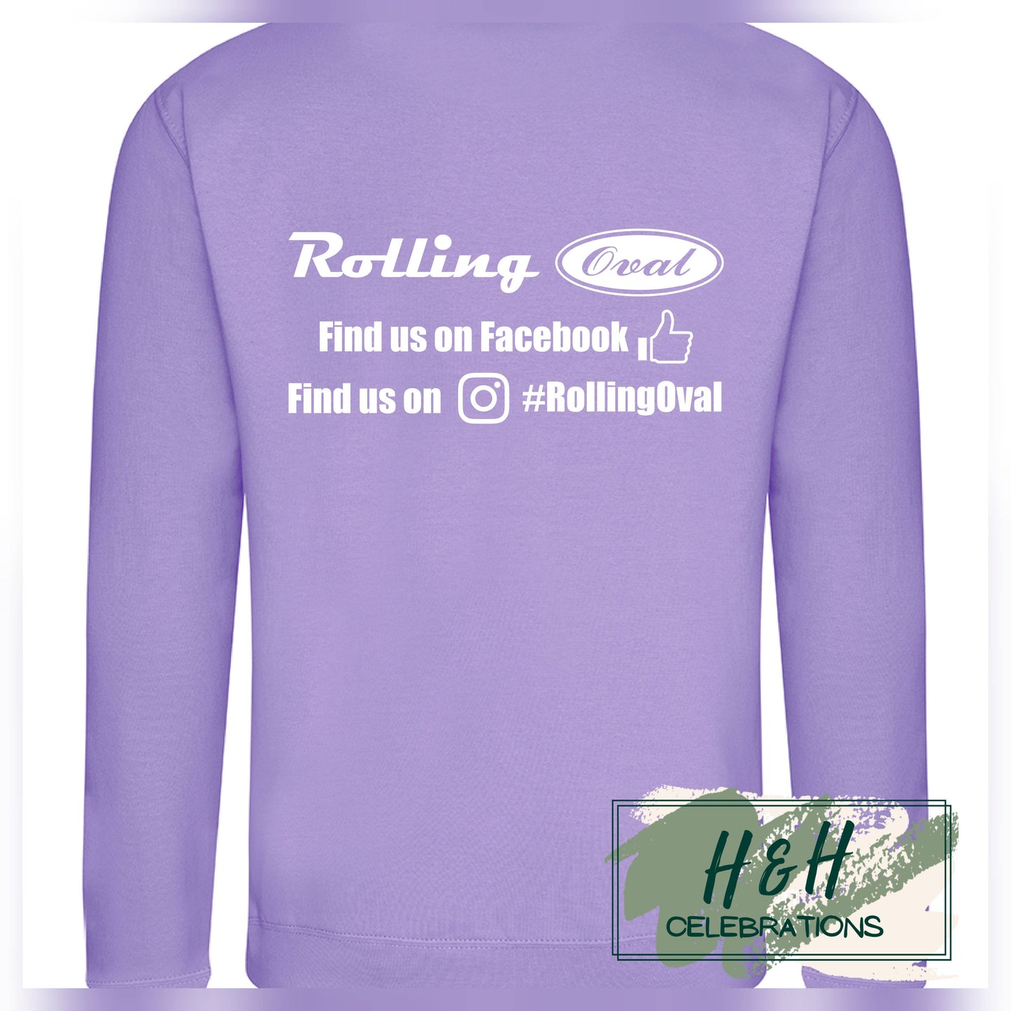 Rolling Oval Sweatshirt For Adults - Digital Lavender