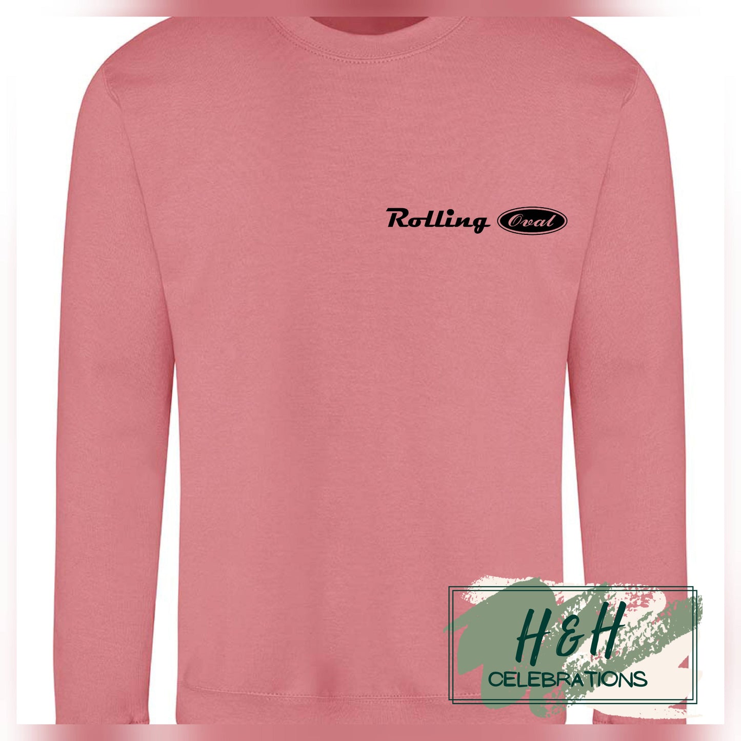 Rolling Oval Sweatshirt For Adults - Dusty Rose