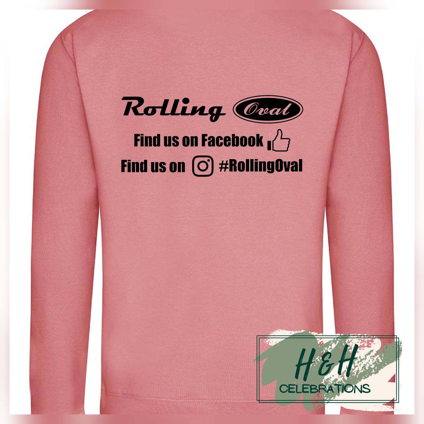 Rolling Oval Sweatshirt For Adults - Dusty Rose