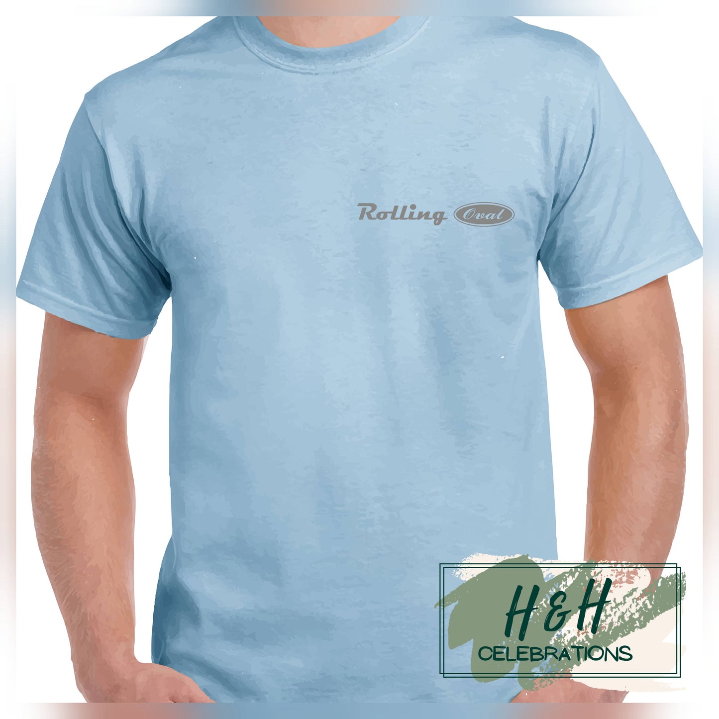 Rolling Oval T-Shirt For Kids - Light Blue