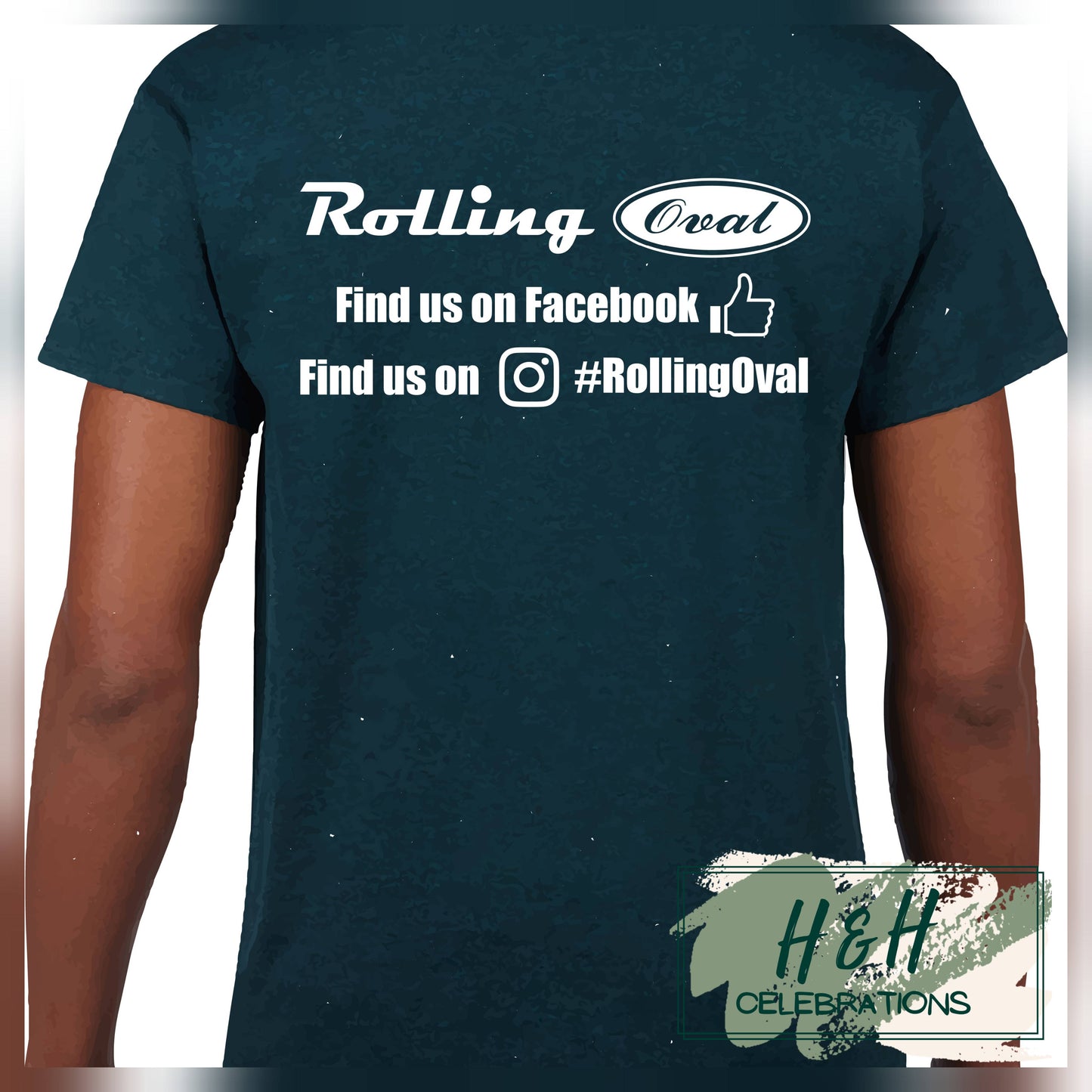 Rolling Oval T-Shirt For Adults - Midnight