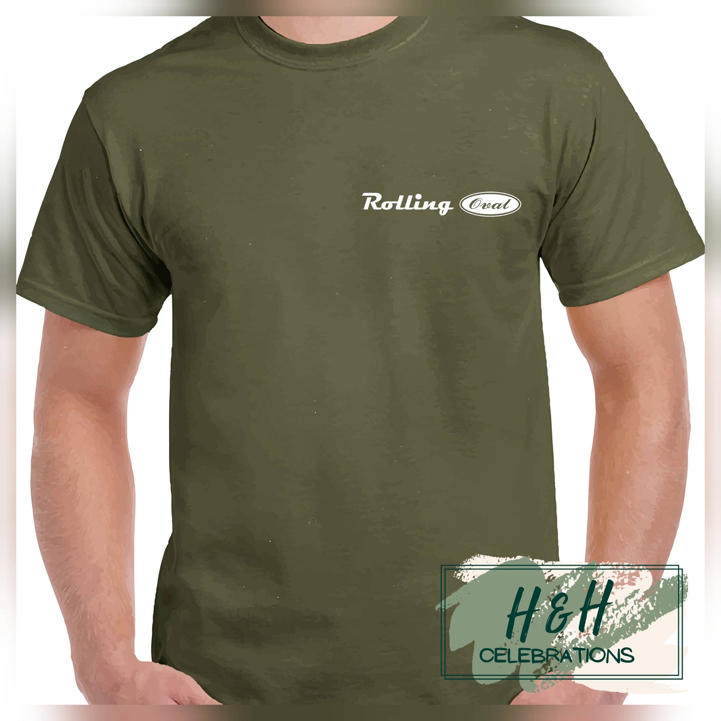 Rolling Oval T-Shirt For Kids - Military Green