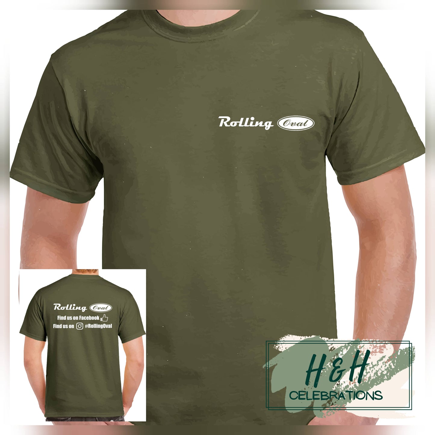 Rolling Oval T-Shirt For Kids - Military Green