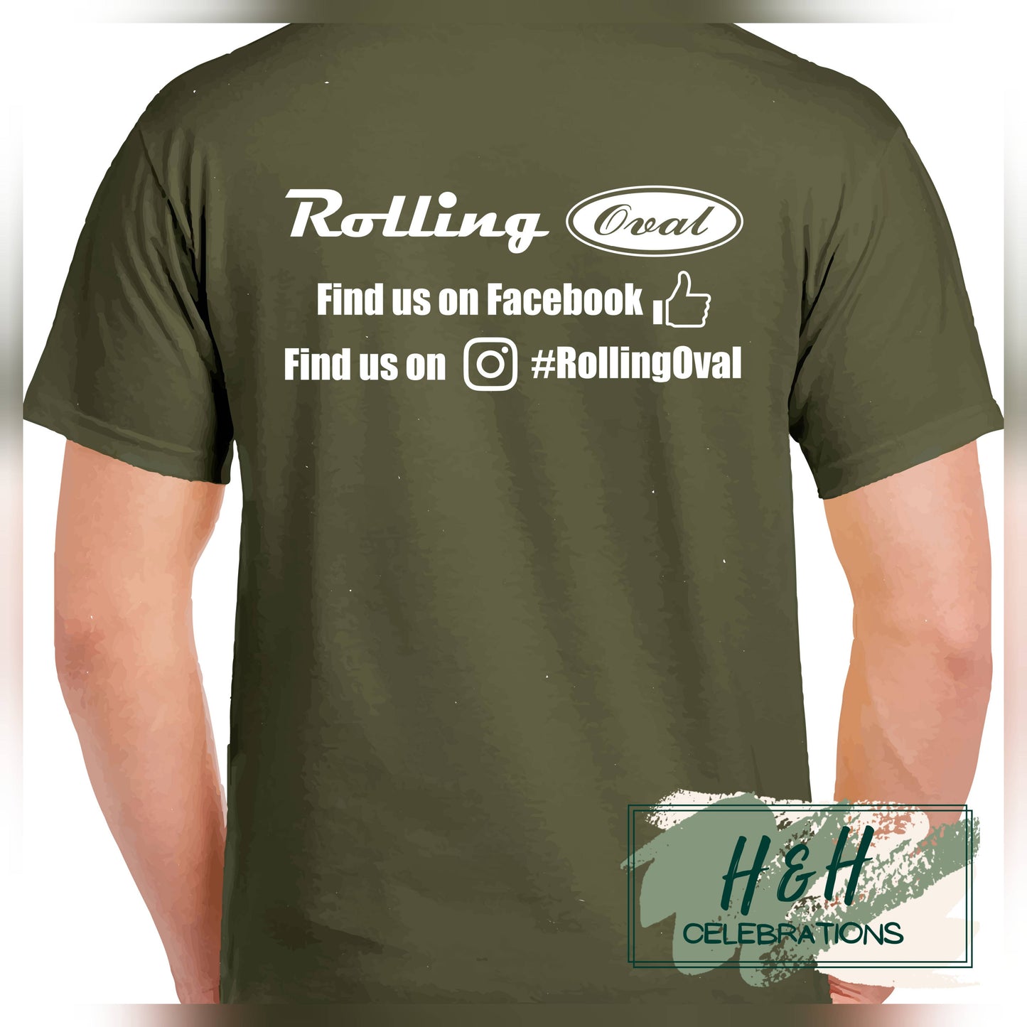 Rolling Oval T-Shirt For Kids - Military Green