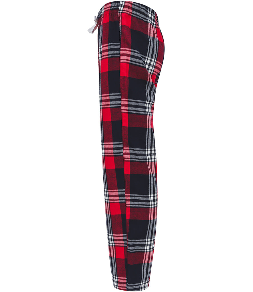 Tartan Christmas Lounge Pants Navy And Red - Kids
