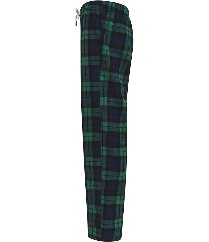 Tartan Christmas Lounge Pants Navy And Green - Kids