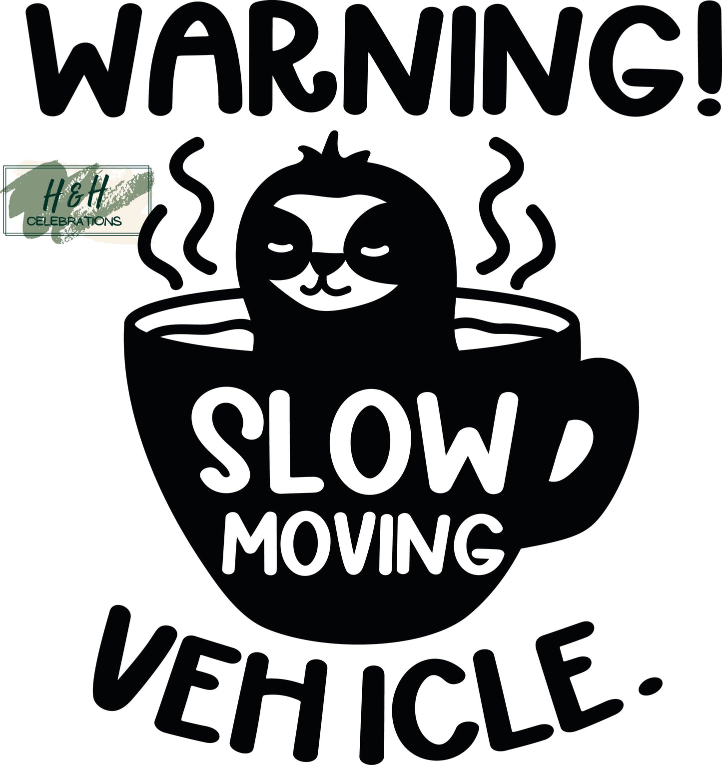 Warning Slow Moving Vehicle Decal Sticker