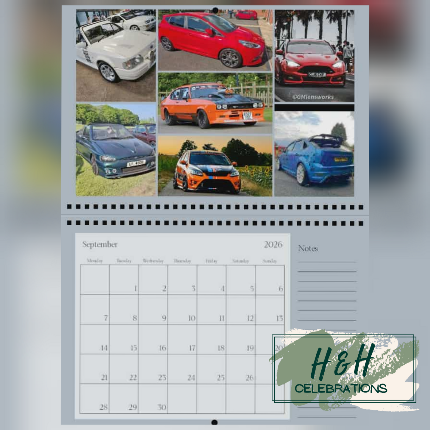 Rolling Oval 2026 A4 Wall Calendar