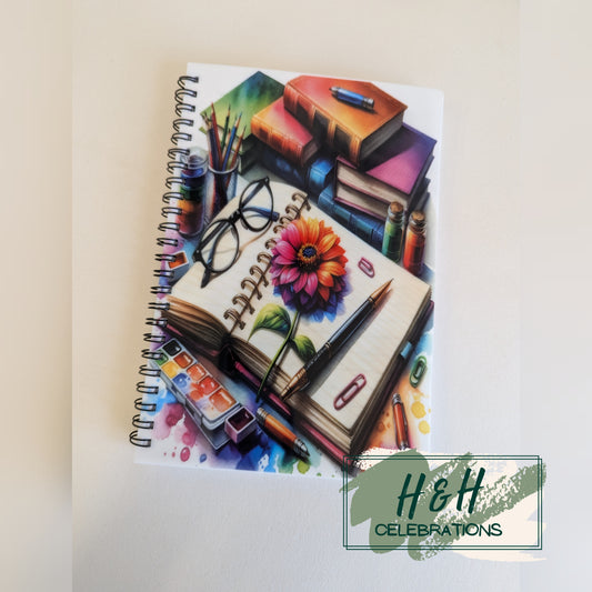 Multi-Coloured Stationery Print A5 Lined Notepad