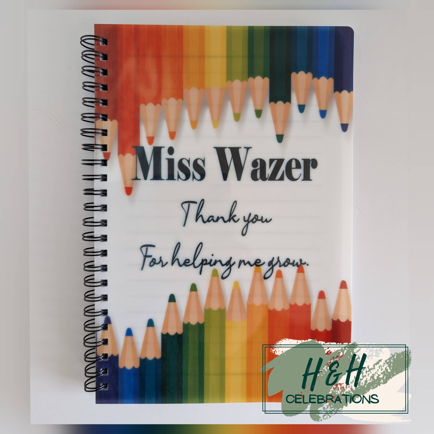 Teacher Crayon Thank You Personalised A5 Lined Notepad
