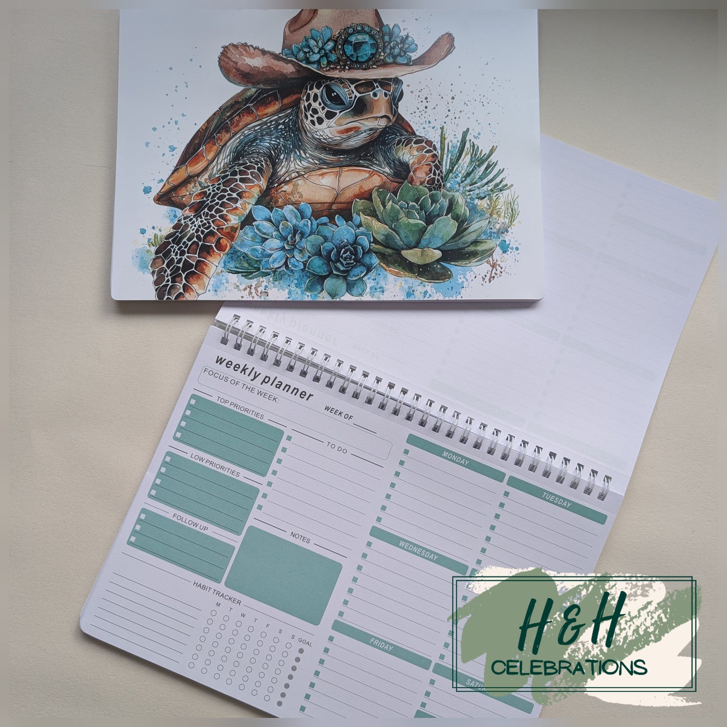Western Themed Turtle Notebook Planner