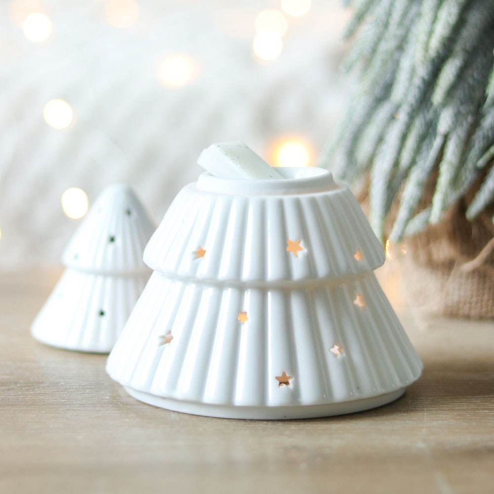 White Christmas Tree Wax Melt Burner