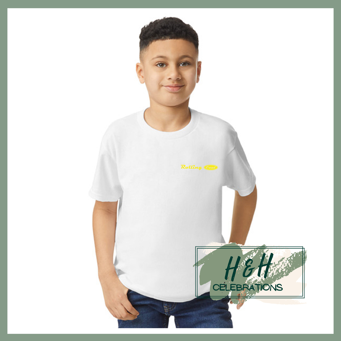 Rolling Oval T-Shirt For Kids - White