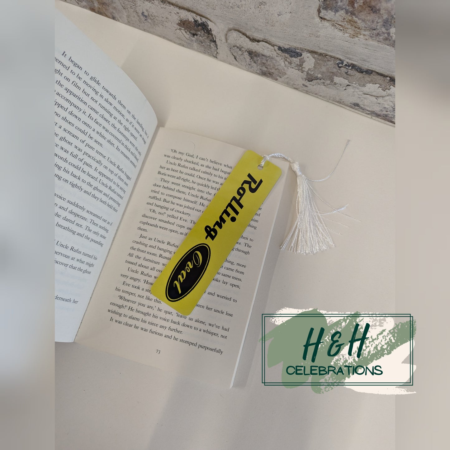 Rolling Oval Aluminium Bookmark