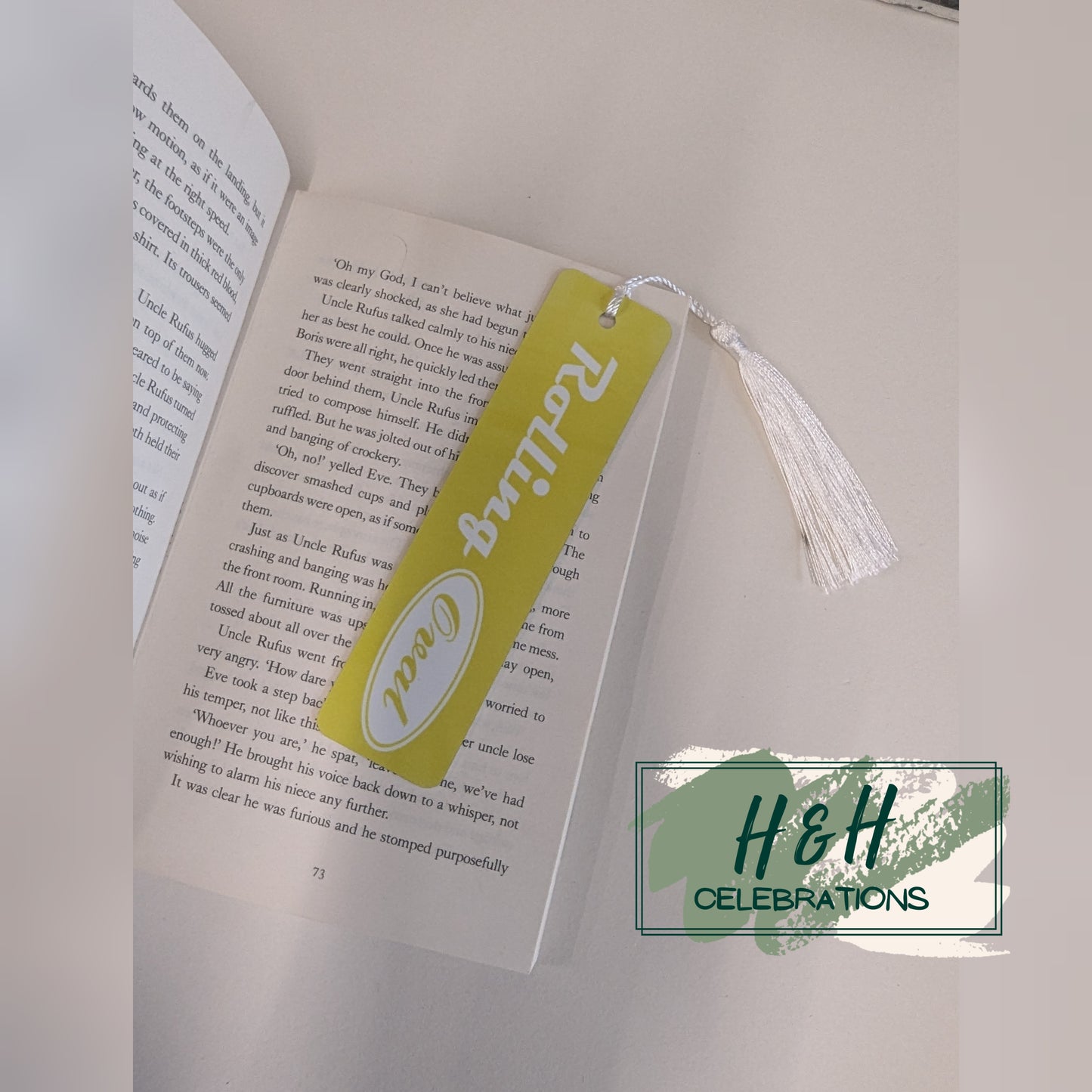 Rolling Oval Aluminium Bookmark