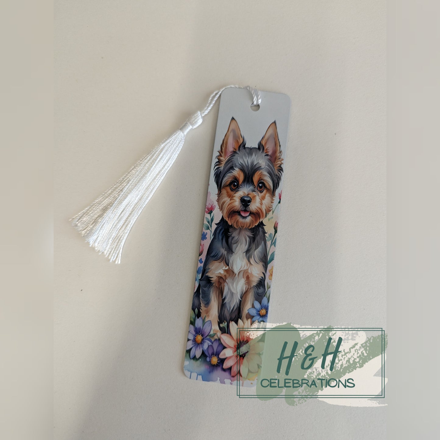 Yorkshire Terrier & Flowers Bookmark