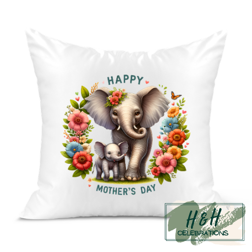 Happy Mother's Day Elephants Cushion