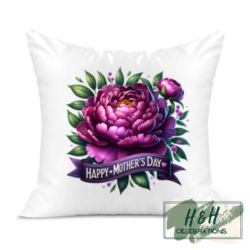 Happy Mother's Day Purple Floral Cushion